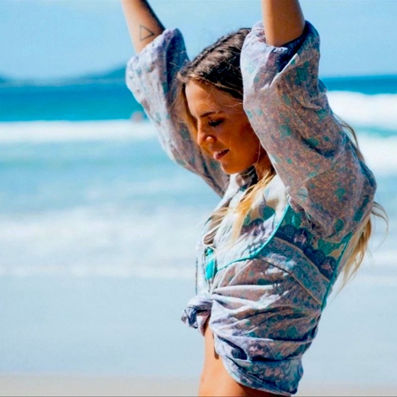 💜NWT💜 SPELL ✨EXTREMELY RARE VINTAGE PIECE✨ Opal Xanadu Blouse Sz XS - Picture 2 of 14